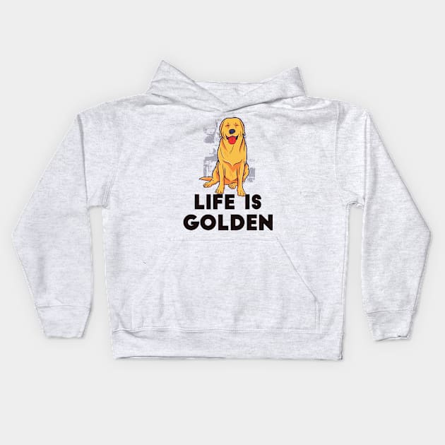 Golden Retriever Dog Kids Hoodie by Shiva121